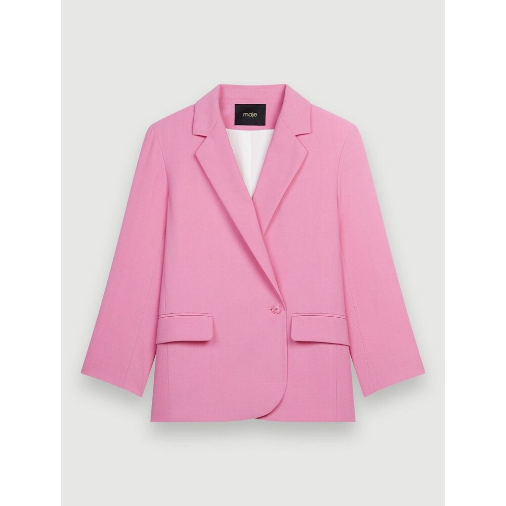 Maje Pink Oversized Blazer One Button Size 36 (FR)